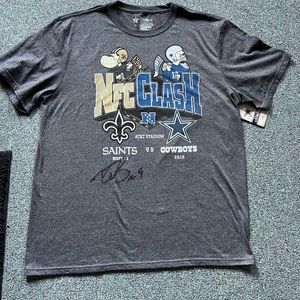 DREW BREES SIGNED DALLAS COWBOYS VS NEW ORLEANS SAINTS GRAPHIC TEE
